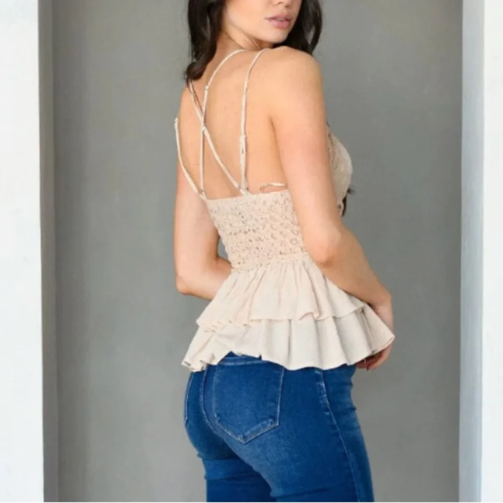 🌼’Summer Sun’ V-neck Lace Ruffle Top🌼 - Picture 4 of 4